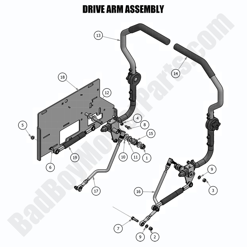 1886 - Bad Boy Mower Parts Lookup > 2019 > Maverick > Drive Arm Assembly